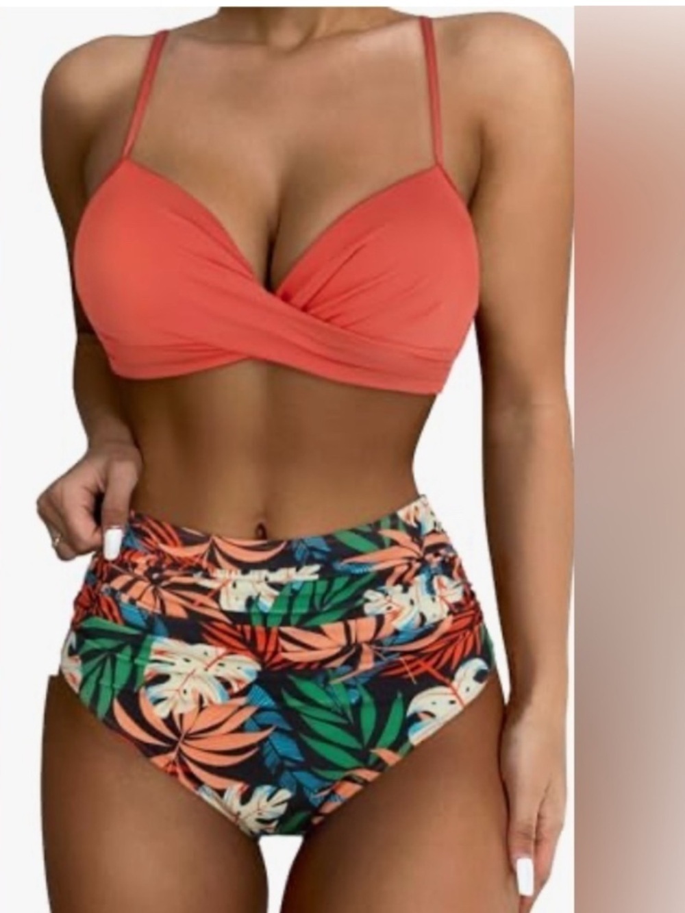 NWOT Twist High Waisted Bikini Sexy Push Up Two Piece Swimsuit Beach Size Medium
